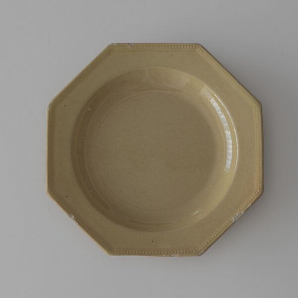 フランスアンティーク アプト APT 黄釉 八角 オーバル 深皿 オクトゴナル フランスアンティーク アプト APT 黄釉 八角 オーバル 深皿